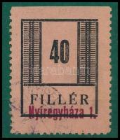 Nyíregyháza II. 1945 40f felülnyomott bélyeg 
Signed: Leitold, Flasch