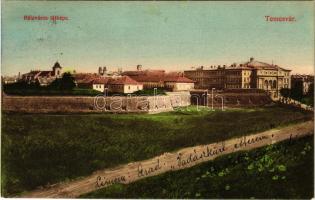 1910 Temesvár, Timisoara; Belváros (tévesen Bélaváros), vár részlet, színház, zsinagóga / castle, fortress, theatre, synagogue