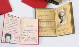 Egy doboznyi vegyes okmány, igazolvány, kb. 50 db