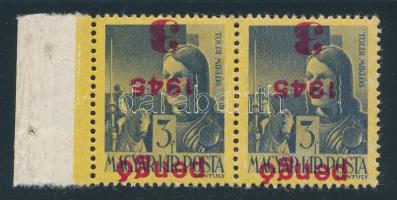 1945 Kisegítő 3P/3f pár fordított és elcsúszott felülnyomattal / Mi 805 pair with shifted and invert...