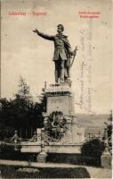 1910 Segesvár, Schässburg, Sighisoara; Petőfi Sándor szobor / Petőfi-Denkmal / monument, statue (szakadás / tear)