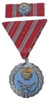 1957. "Szolgálati Érdemérem" zománcozott, ezüstözött bronz kitüntetés mellszalagon, szalagsávon miniatűrrel, eredeti tokban + viselői igazolvány + adományozói okirat T:AU NMK 618.