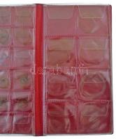 Három darab használt, de jó állapotú fekete műbőr berakó album, összesen 12db berakólappal (216db férőhellyel) vegyes méretű érmék számára