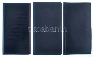 Három darab használt, de jó állapotú fekete műbőr berakó album, összesen 12db berakólappal (216db fé...