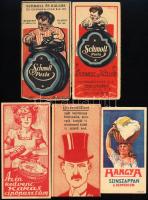 4 db számolócédula (Schmoll, Hangya, stb.), sérülésekkel