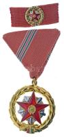 1957. "Kiváló Szolgálatért Érdemérem" aranyozott, ezüstözött, zománcozott kitüntetés mellszalagon, szalagsávon miniatűrrel, eredeti tokban + viselői igazolvány + adományozói okirat T:AU NMK 614.