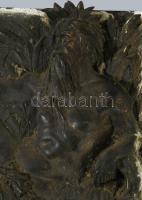 2 darab antik plakett Poszeidón és Vénusz alakjaival. cca 19. sz. közepe - második fele, patinázott ...