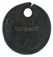 1706. X Poltura Cu "II. Rákóczi Ferenc" (6,48g) T:VF ly. Hungary 1706. X Poltura Cu "Francis II Rákóczi" (6,48g) C:VF hole Huszár: 1535., Unger II.: 1133.a