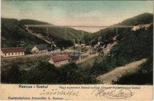 1904 Resica, Resicza, Resicabánya, Resita; Nagy aqueduct (akvadukt) Szekul mellett. Braumüller L. kiadása / Grosser Aquaeduct bei Szekul / great aqueduct near Secul