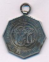 1903. "M. Kir. Postatakarékpénztári Tisztviselők Sportegyesülete - 1903" jelzett Ag díjérem füllel, mellszalag nélkül, "SGA" gyártói jelzéssel (14,78g/0.800/33mm) T:XF