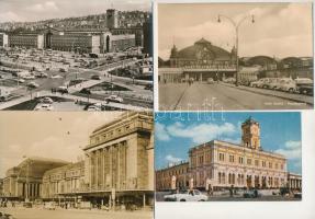 8 db MODERN vasútállomás képeslap / 8 modern railway station postcards