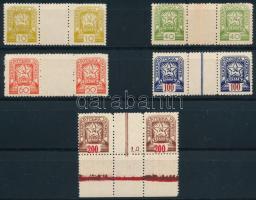 Kárpát-Ukrajna 1945 Mi 81, 83-86 ívközéprészes párok / gutter pairs