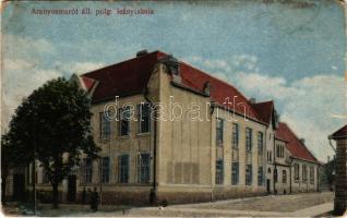 1918 Aranyosmarót, Zlaté Moravce; Állami polgári leányiskola. Brunczlik Imre kiadása / girls' school (EM)