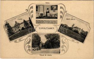 Kistapolcsány, Topolcianky; Főhercegi kastély, szalon, belső, kis kastély / castle, salon, interior. Art Nouveau