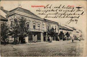 Liptószentmiklós, Liptovsky Mikulás; Fő utca, üzletek / main street, shops (szakadás / tear)