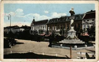 Turnu Severin, Szörényvár; Statuia Imperatului Traian. Ad. Maier &amp; D. Stern / statue (worn corners)
