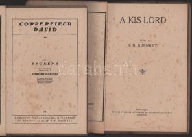 2 db ifjúsági regény: Dickens, [Charles]: Copperfield Dávid. Ford.: Tábori Kornél. K. Sávely Dezső r...