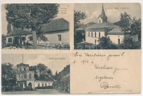 1918 Drétoma, Drietoma, Drithoma; Karvan József üzlete, római katolikus templom, Rakovszky-Chorinsky kastély / shop, church, castle