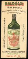Baldóczi Deák forrás borvíz számolócédula
