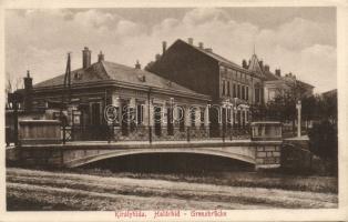 Királyhida border bridge with the shop of György Magyar and József Schobert
