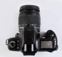 Nikon F65 fényképezőgép, kiegészítővel, tokban