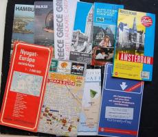 10 db különböző város- és országtérkép