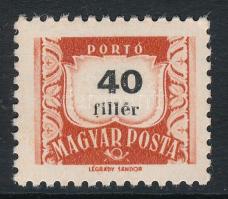 1958 Vörös-fekete portó 40f fényes gumizással