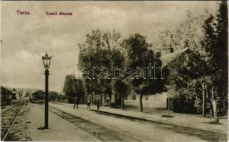 1919 Torna, Turnianske Podhradie, Turna nad Bodvou; vasútállomás. Bodvavölgy nyomda kiadása / railway station (r)
