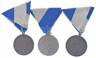 1920-1930 k. "Bencés Reálgimnázium" (3db) kétoldalas ezüstözött bronz és bronz sportérem m...