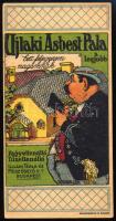 cca 1910-1920 "Ujlaki Asbest Pala a legjobb" Ujlaki Tégla- és Mészégető Rt. Budapest számolócédula, Faragó Géza (1877-1928) grafikája, Bruchsteiner és Fia Bp.
