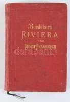Baedeker, Karl: Die Riviera. Das südöstliche Frankreich. Korsika. Die Kurorte in Südtirol, am Genfer See und an den Oberitalienischen Seen. Leipzig, 1906, Karl Baedeker, XXVI+408 p. Oldalszámozáson kívül egészoldalas és kihajtható térképekkel. Német nyelven. Kiadói egészvászon-kötés, kissé viseltes állapotban.