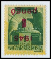 1945 Kisegítő 1P/1P fordított piros felülnyomással, Leitold garancia jelzéssel