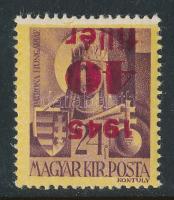 1945 Kisegítő 40f/24f fordított piros felülnyomással, Leitold garancia jelzéssel