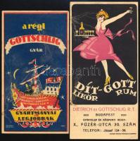 Gottschlig gyár és Dit-Got likőr, 2 db számolócédula