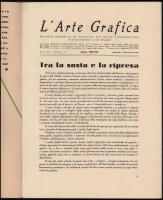 1939 L'Arte Grafica. Rivista mensile di tecnica ed arte tipografica. Anno VIII - Numero 71. Ago...