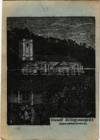 1940 Szilágysomlyó, Simleu Silvaniei; református templom és paplak / Calvinist church, vicarage + "1940 Szilágysomlyó visszatért" So. Stpl. + "M. kir. posta 313" (fa)