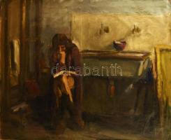 Jelzés nélkül, magyar festő, XX. sz. közepe-második fele: Olvasó lány, olaj, vászon, 100x120 cm
