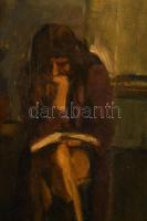 Jelzés nélkül, magyar festő, XX. sz. közepe-második fele: Olvasó lány, olaj, vászon, 100x120 cm