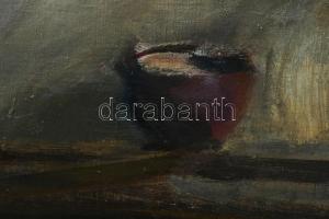 Jelzés nélkül, magyar festő, XX. sz. közepe-második fele: Olvasó lány, olaj, vászon, 100x120 cm KIZÁ...