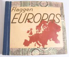 cca 1930 Die Flaggen Europas. Cigarettakép gyűjtő album,2+27 t. Kiadói papírkötés, Komplett, kártyákkal, jó állapotban