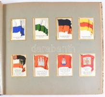 cca 1930 Die Flaggen Europas. Cigarettakép gyűjtő album,2+27 t. Kiadói papírkötés, Komplett, kártyák...