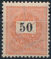 1889 50kr 12 : 11 3/4 fogazással, POSTATISZTA, luxus minőségben! (34.000)