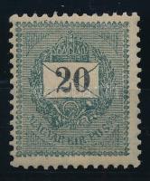 1899 20kr enyhén elfogazva, 12 : 11 3/4 fogazással, POSTATISZTA, luxus minőségben