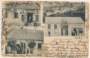 1904 Kákófalva, Kakova, Cacova, Gradinari; gyógyszertár, Toma Stanca, Draskovits üzlete. Hlatky kiadása / pharmacy, shops (fa)