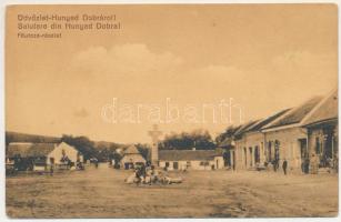 Dobra, Hunyaddobra (Hunedoara); Fő utca részlet. Petrovics József kiadása / main street (EM)