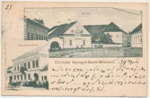 1900 Gyergyószentmiklós, Gheorgheni; Kis tér, Laurentzi szálloda, kiadja Kricsa Péter / square, hotel (EK)