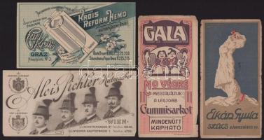 4 db számolócédula (Gala, Elkán Gyula, Alois Pichler, stb.), sérülésekkel