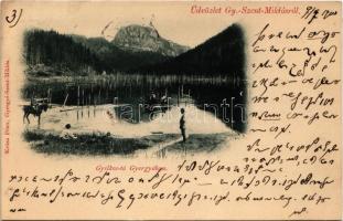 1900 Gyergyószentmiklós, Gheorgheni; Gyilkos-tó. Kritsa Péter kiadása / Lacul Rosu lake (EK)