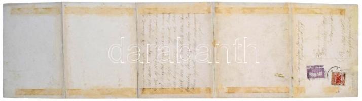 1926 Balatonfüred, Erzsébet udvar, 5-részes kihajtható panorámalap (r)