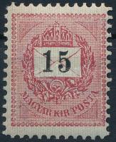 1889 15kr enyhén elfogazva, 11 1/2 fogazással, POSTATISZTA, luxus minőségben